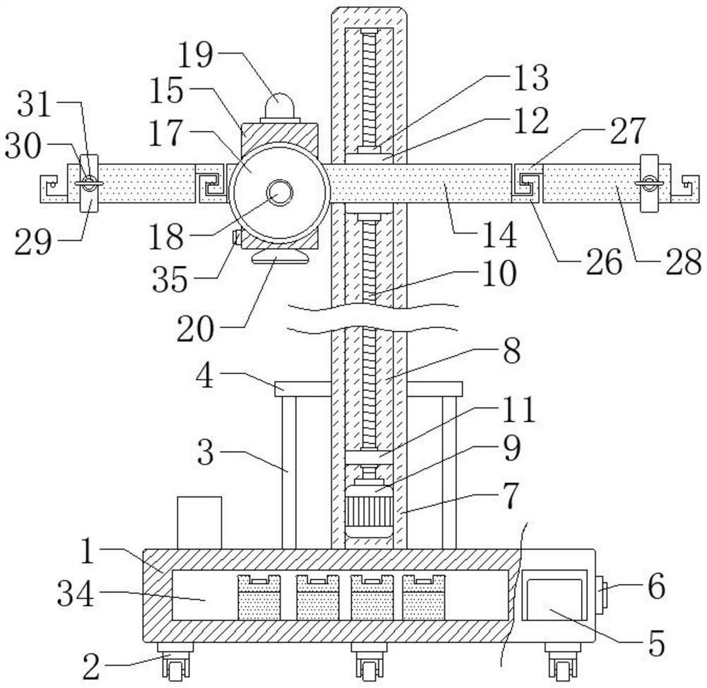 Radiation measurement and warning device for radiology department and adjusting method thereof