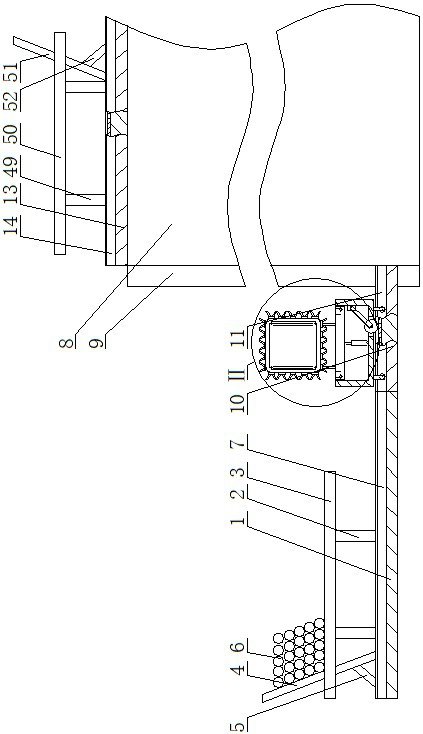 A steel pipe support device for prefabricated building construction