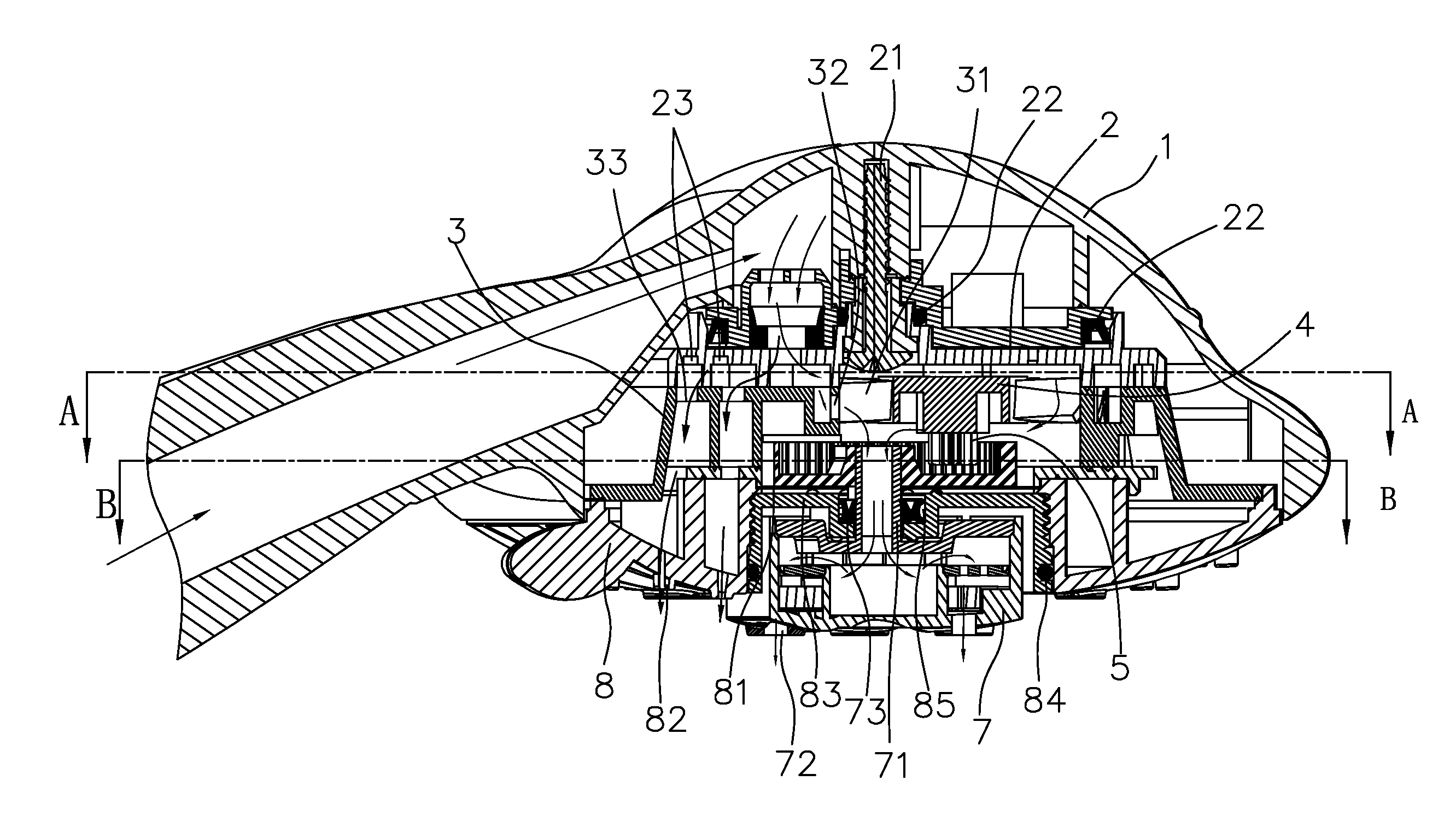 Rotary spray shower head