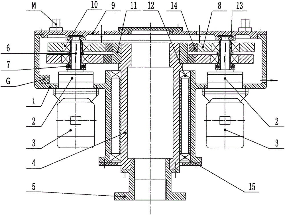 Planetary-hypocycloid double-annular-plate pile machine reducer with oil temperature alarm function