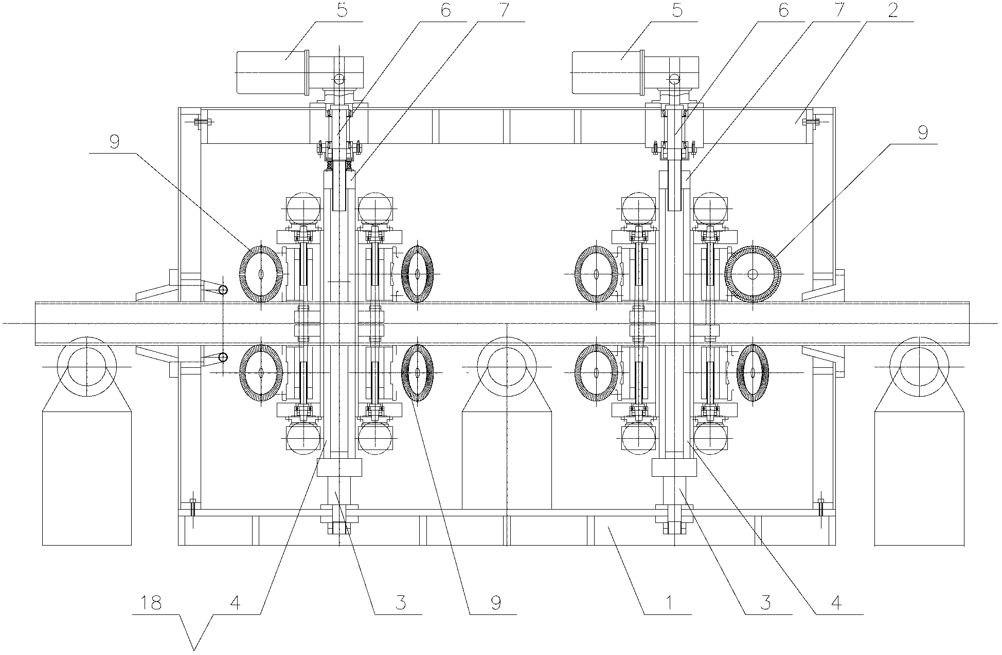 Steel pipe derusting machine