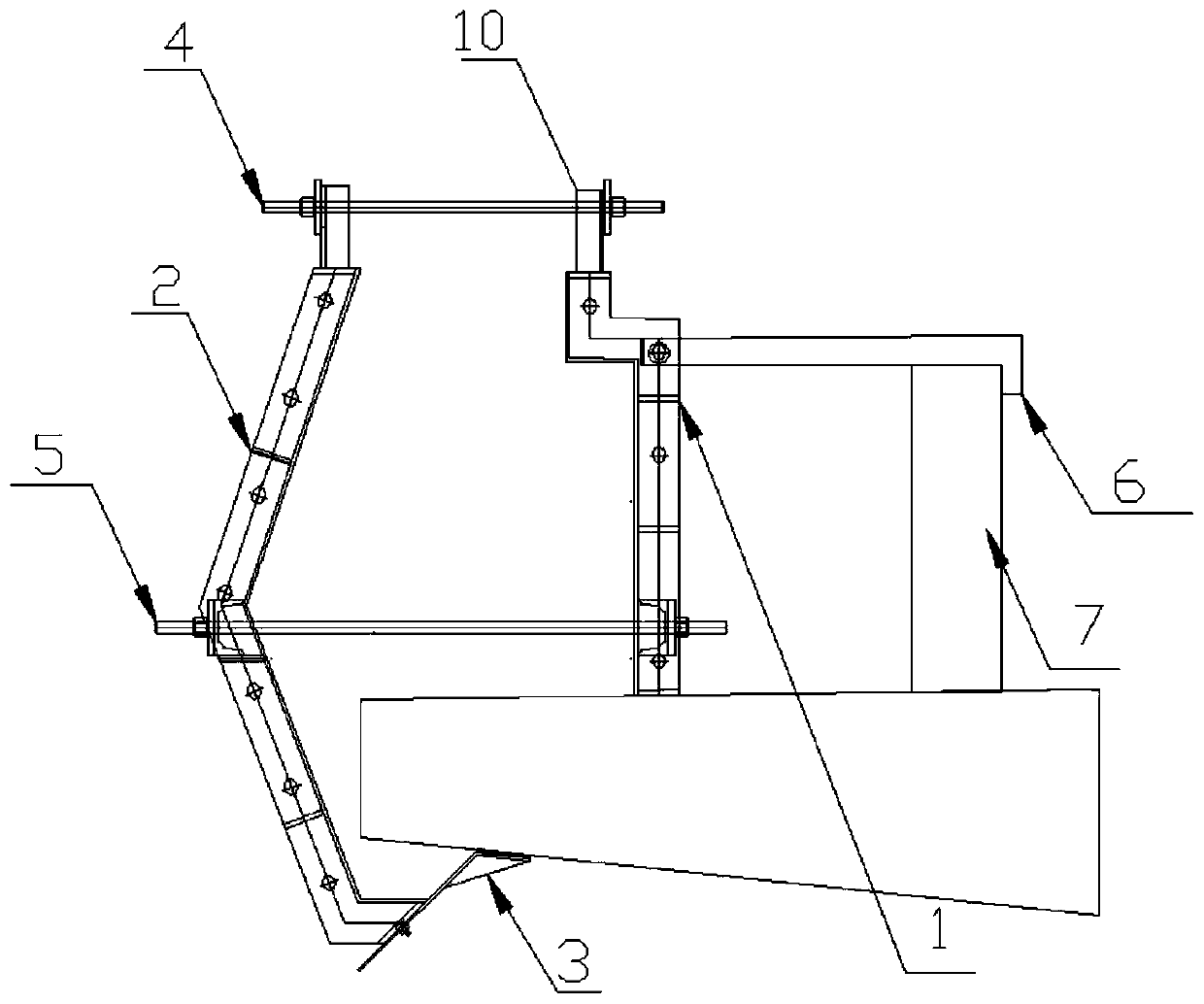 Special-shaped cast-in-place bridge hanging plate construction structure and construction method thereof