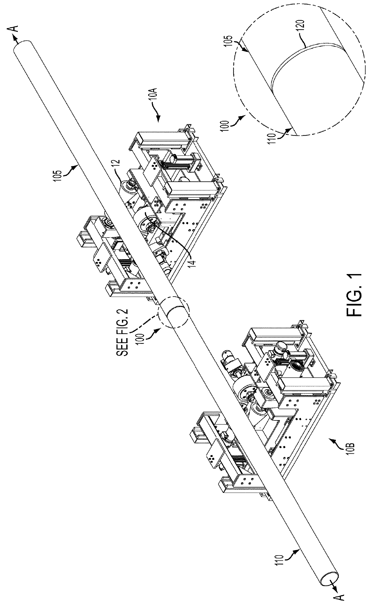 Laser controlled internal welding machine for a pipeline