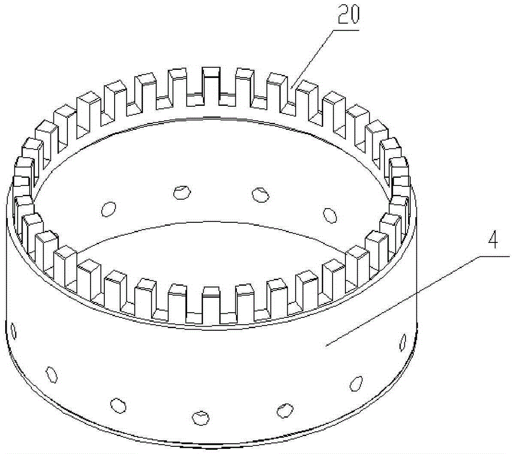 Press quenching mold for locomotive traction gear ring