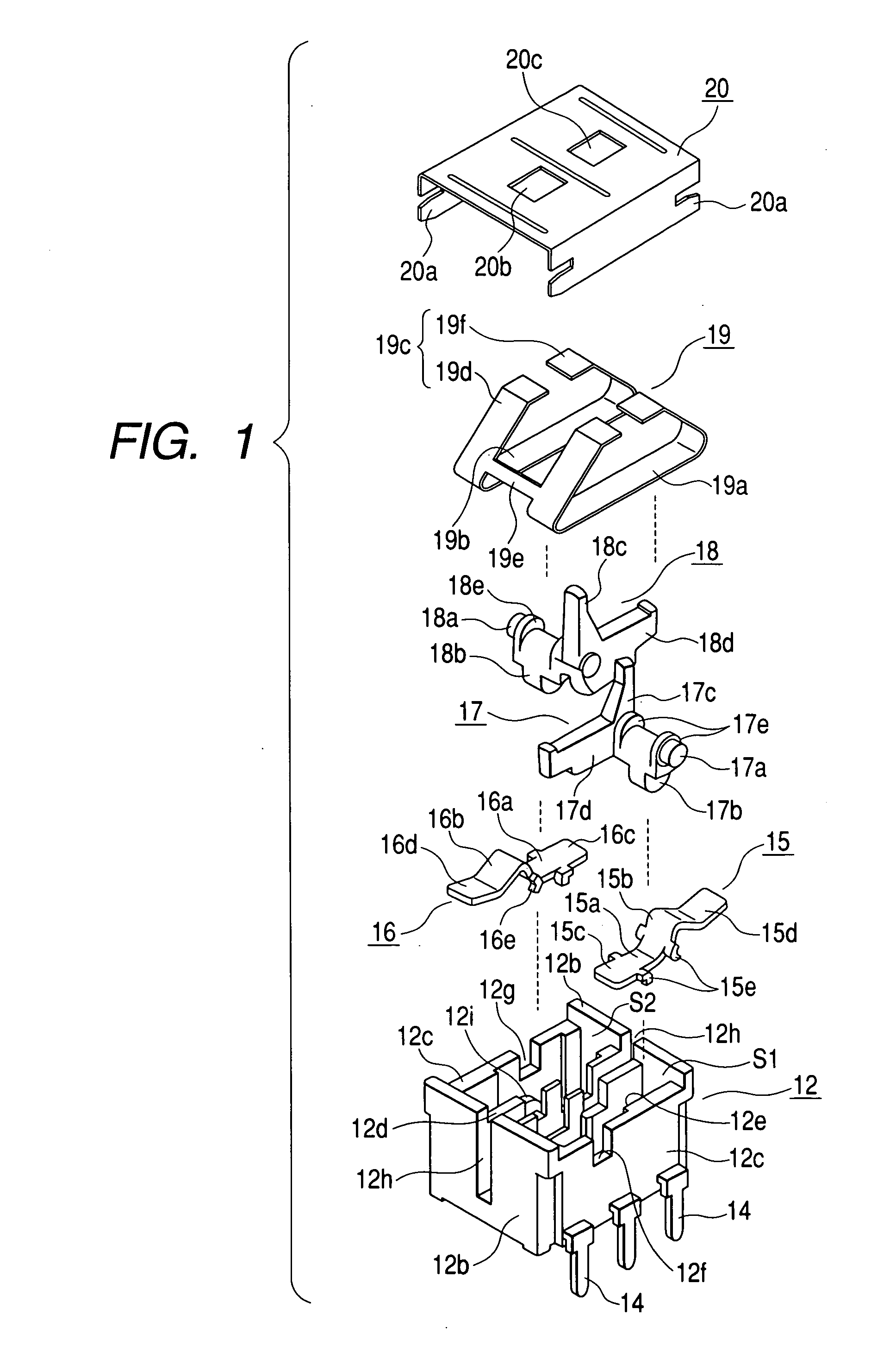 Switch device having good sense of operational touch even when sliding operating knob or rocking operating knob is attached thereto