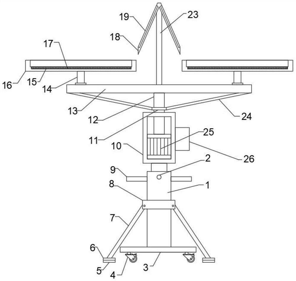 Airing device for rice processing