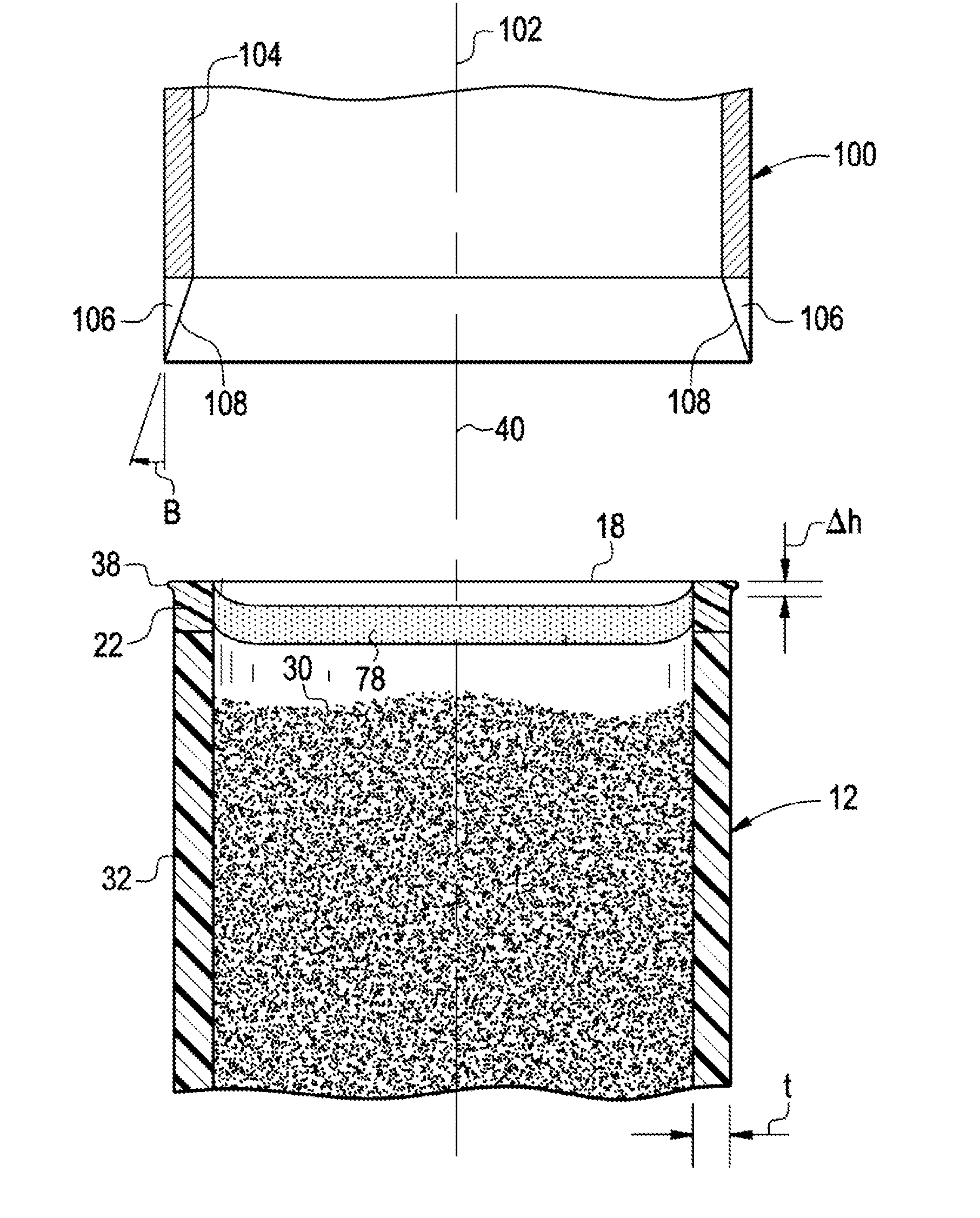 Unitary sorbent canister with thin end wall