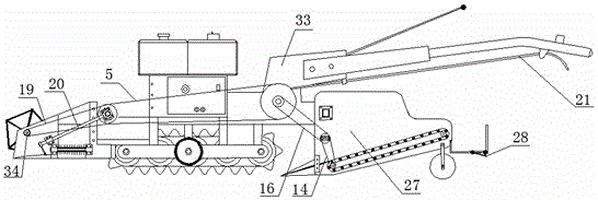 Single-caterpillar-band pseudo-ginseng combine harvester