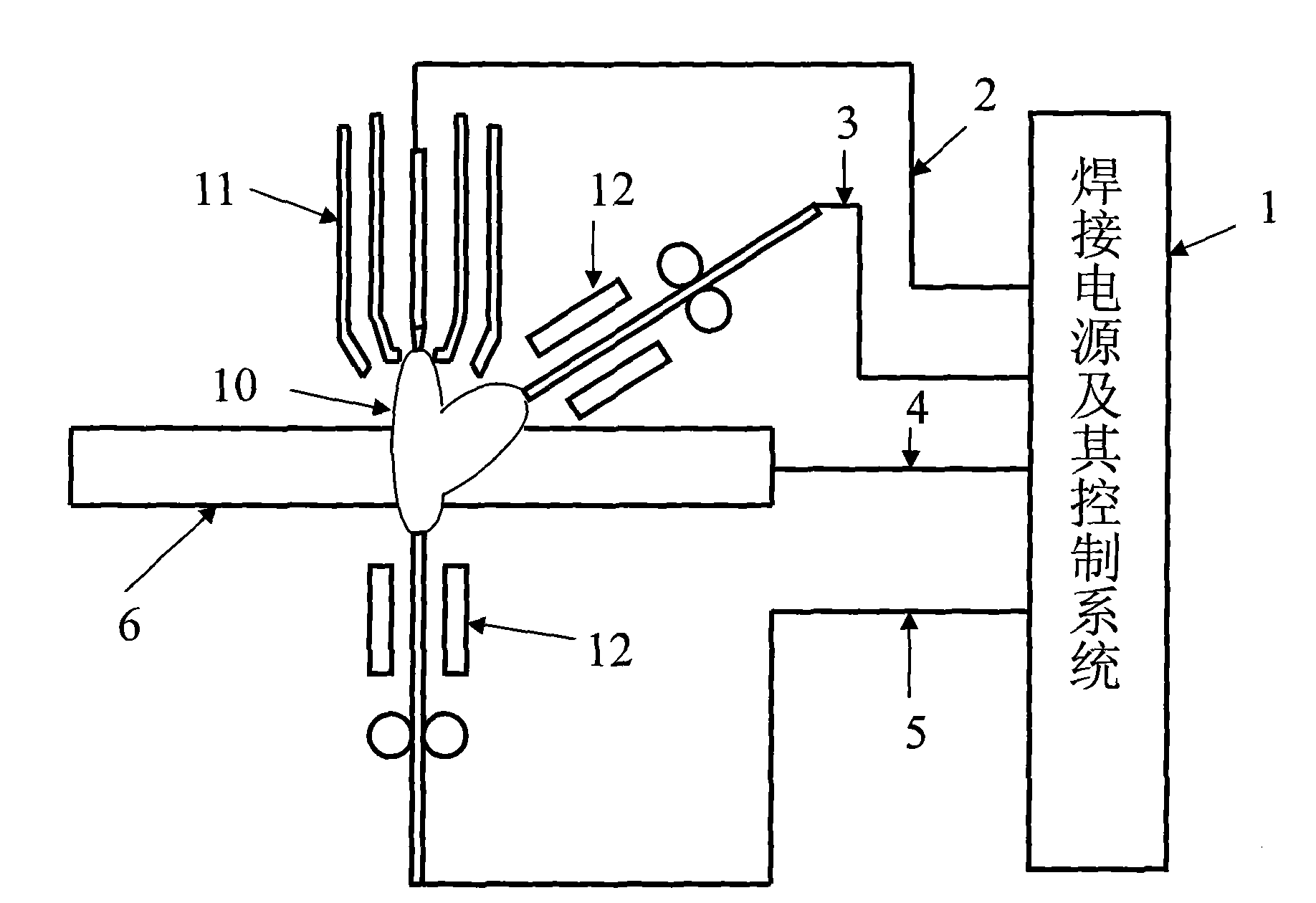 Double-sided multi-electrode penetrable electric arc welding method