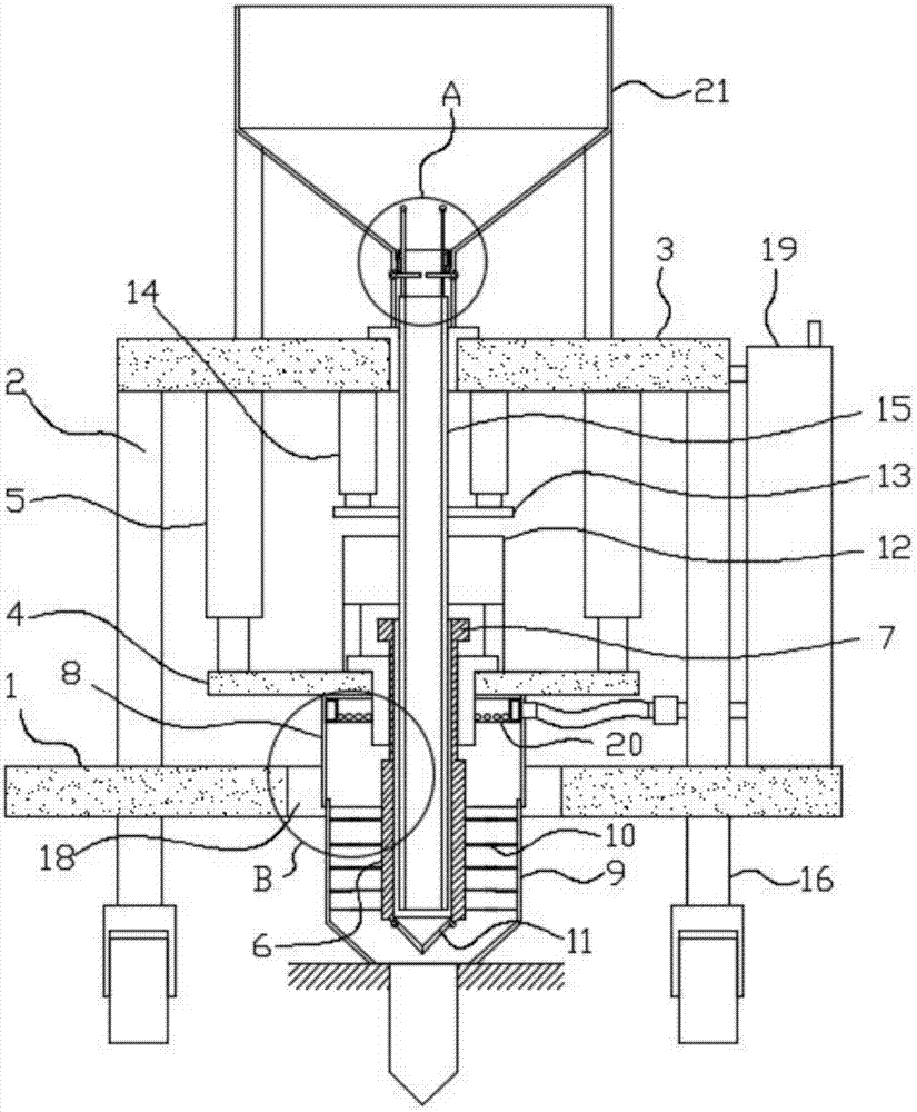 Automatic soil-breaking and irrigating planting apparatus for understory Castanea mollissima