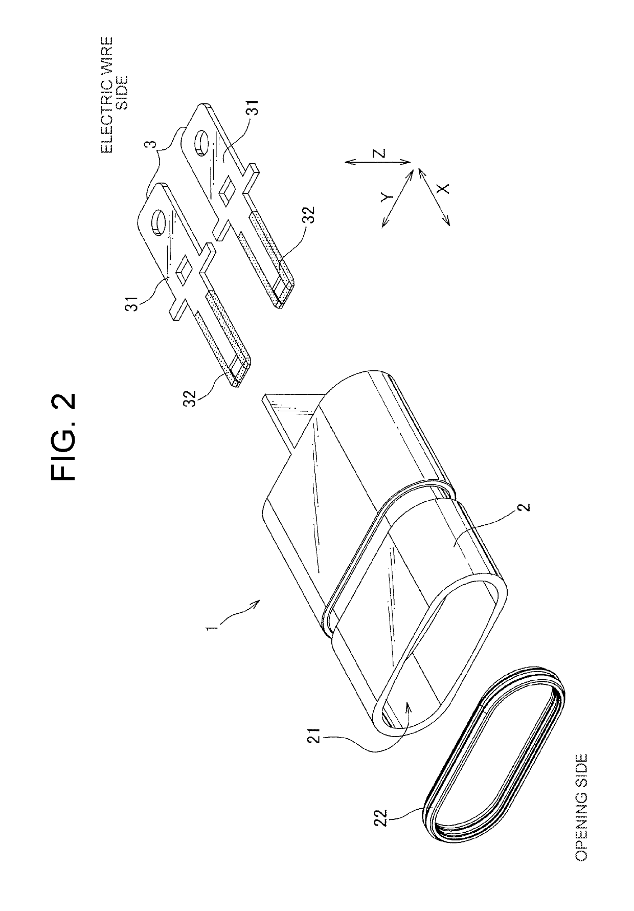 Connector having terminal with insulated tip and edges