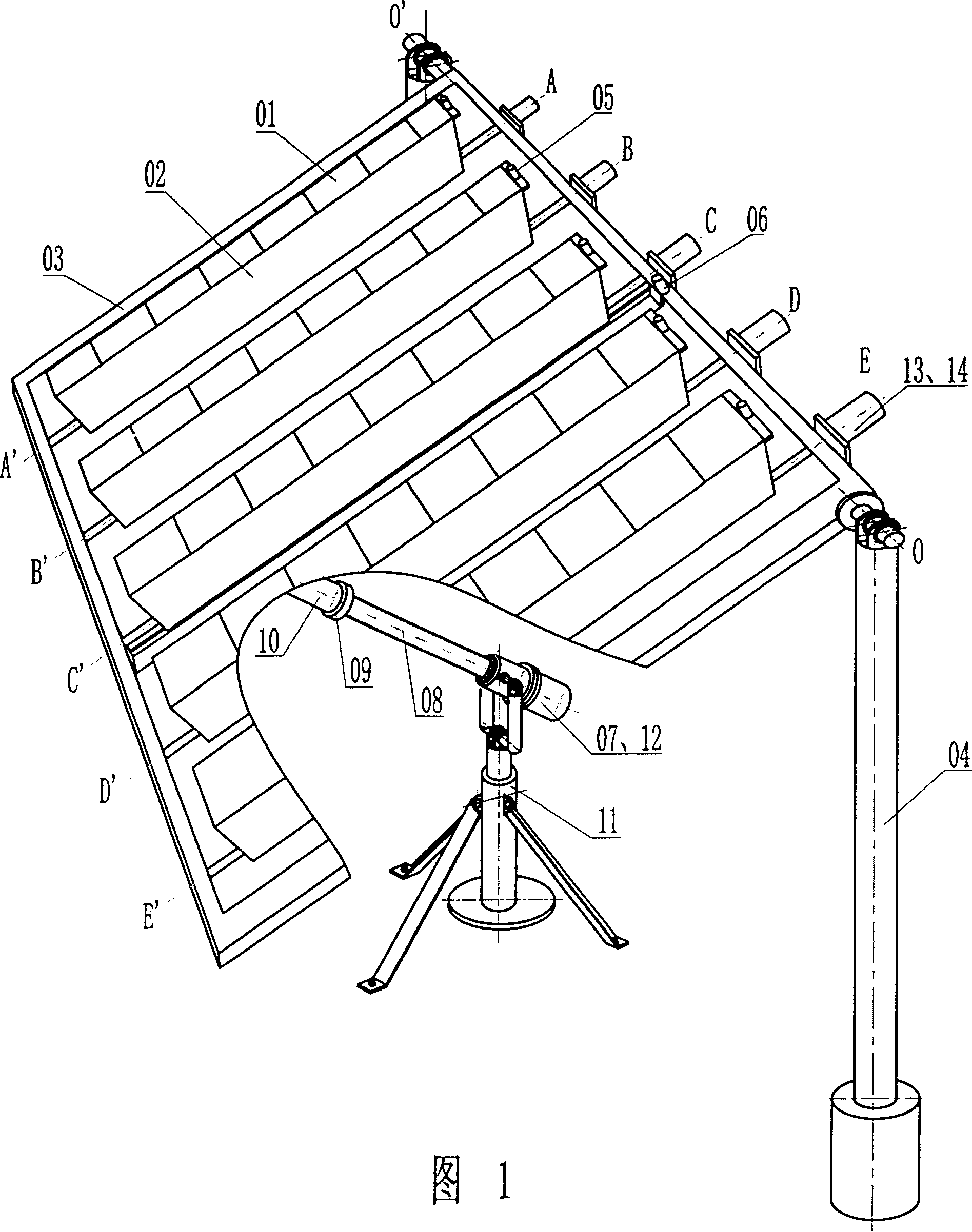 Large type wind proof light collecting device with capability of automatic tracking sun