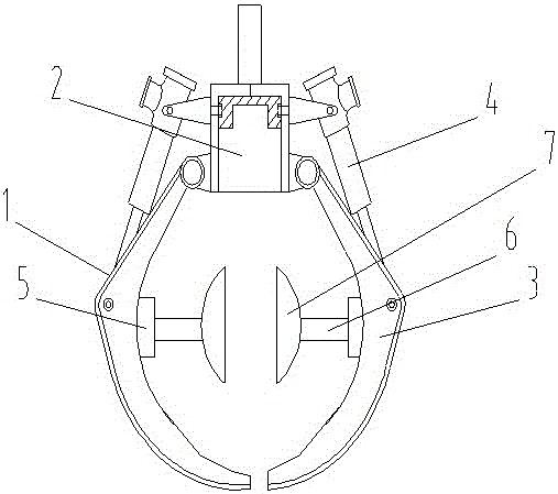 Grab bucket with internal material compressing function