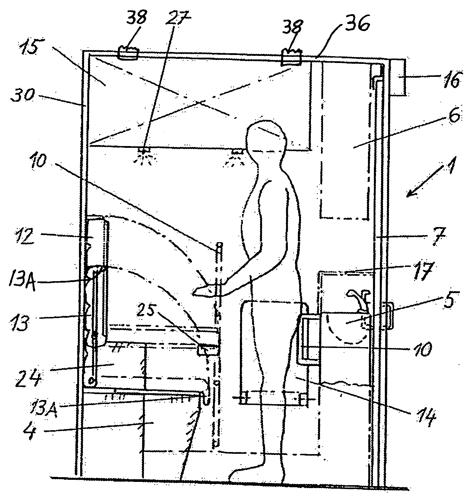 Multipurpose passenger compartment in a cabin of a commercial passenger transport aircraft