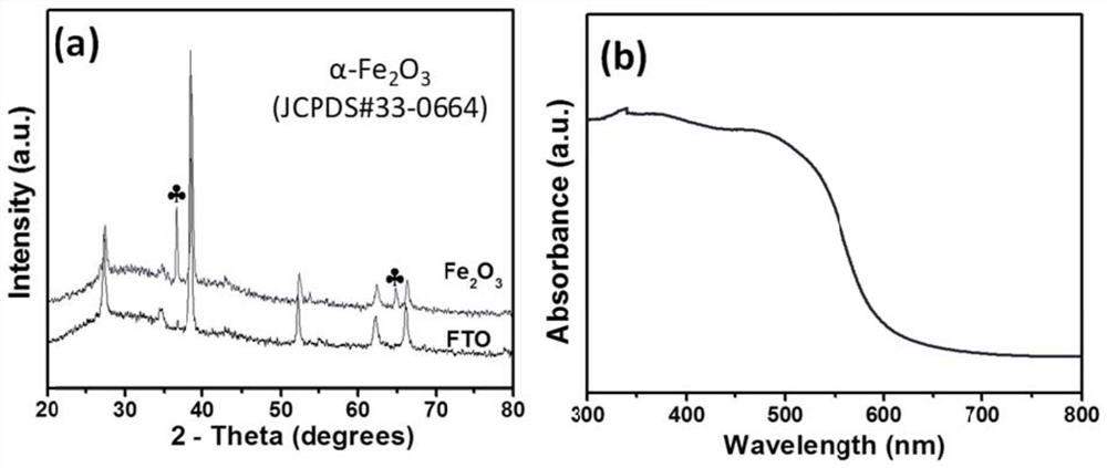 based on fe  <sub>2</sub> o  <sub>3</sub> Electrode-free glucose photoelectrochemical sensor and preparation method and detection method thereof