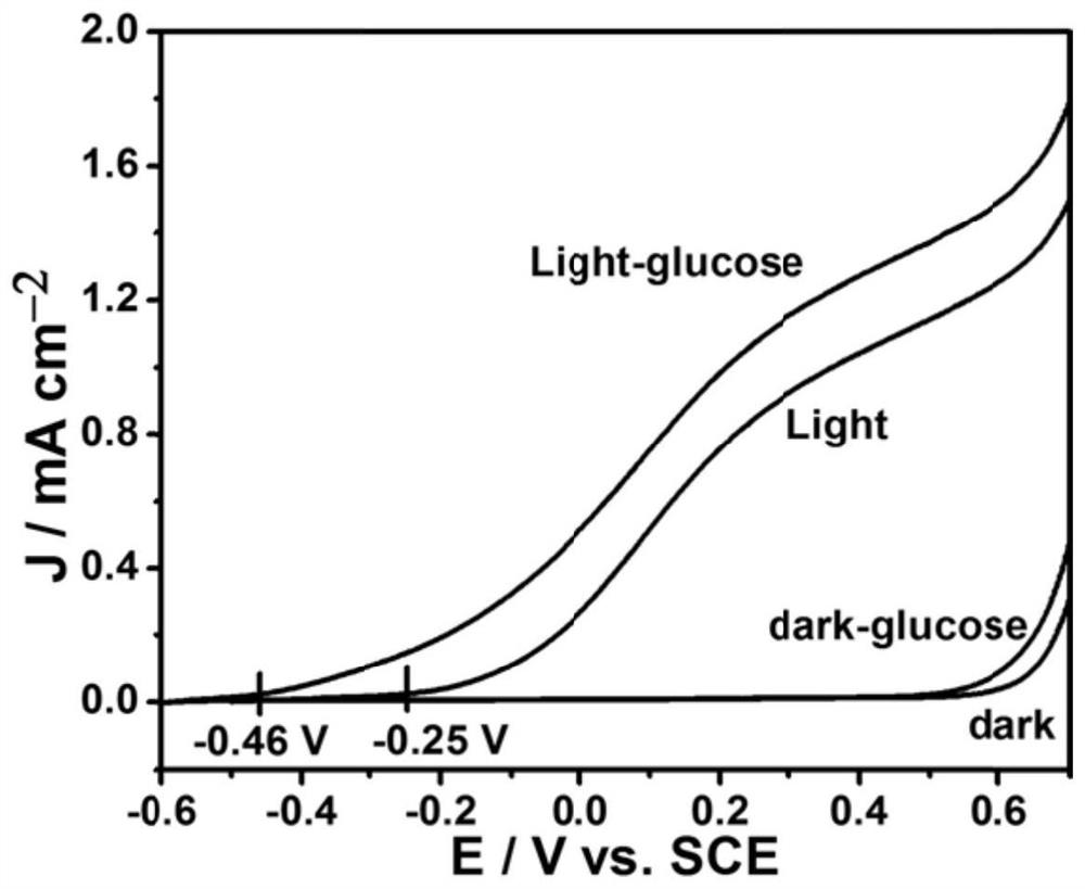 based on fe  <sub>2</sub> o  <sub>3</sub> Electrode-free glucose photoelectrochemical sensor and preparation method and detection method thereof