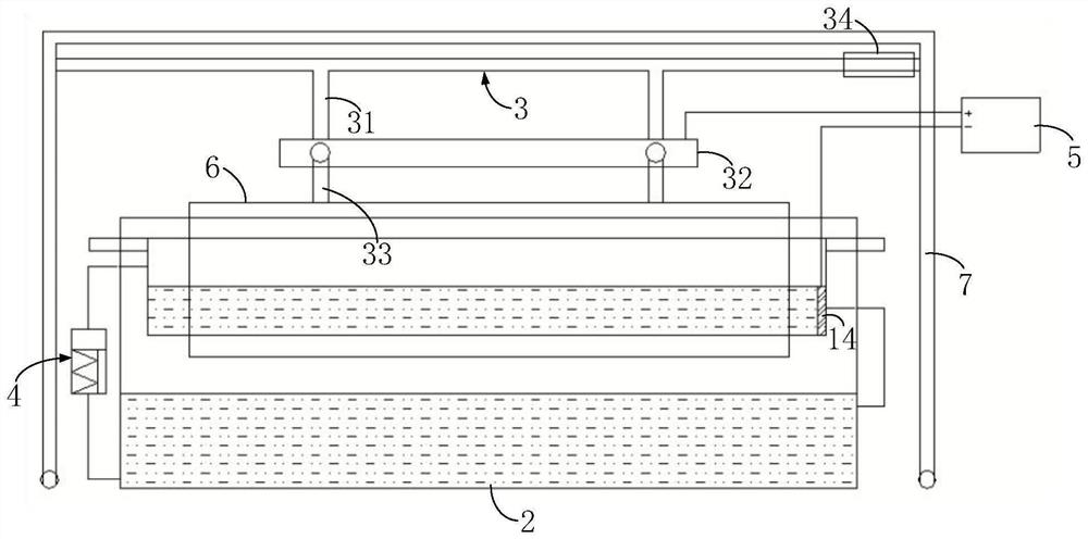 Micro-arc oxidation device with variable cathode area and surface treatment method