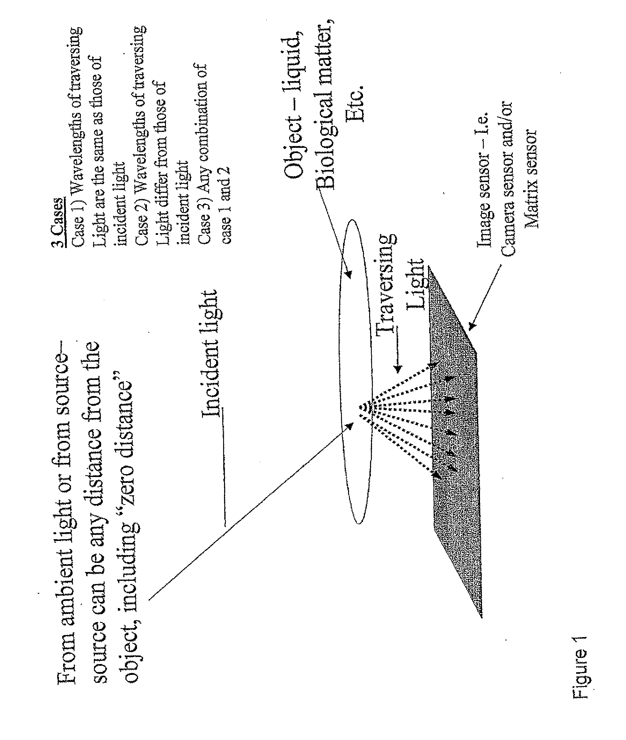 Optical sensor device and image processing unit for measuring chemical concentrations, chemical saturations and biophysical parameters