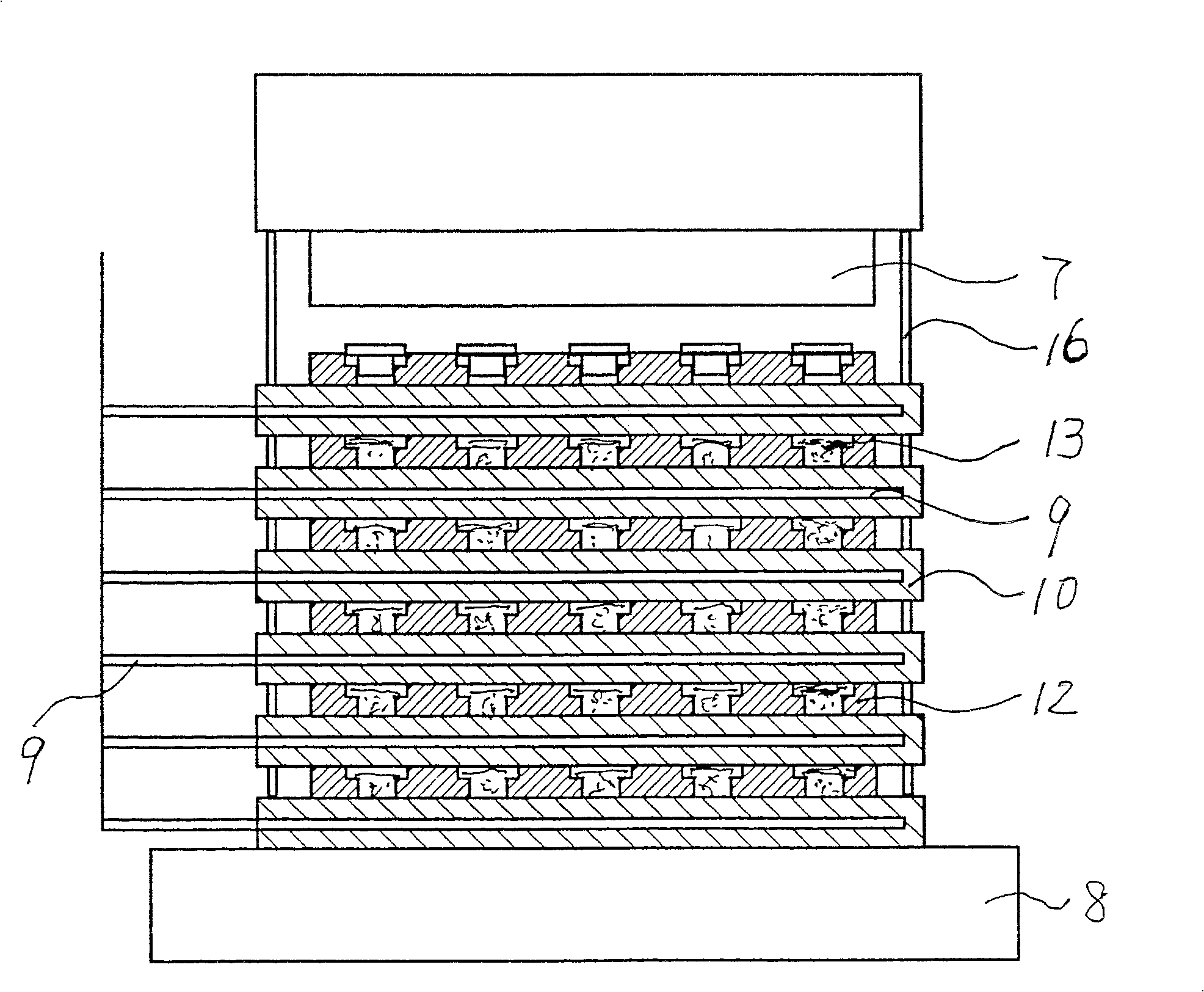 Composite mineral fibre reinforced brake liner and preparation process and special device therefor