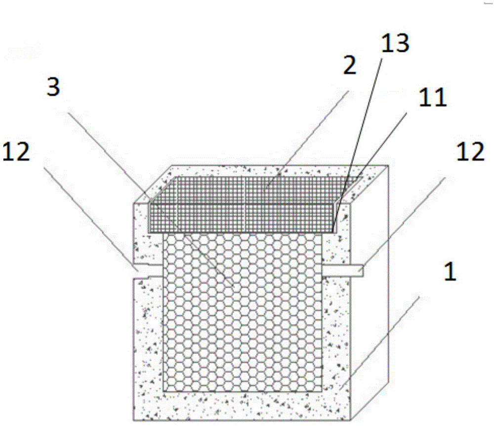 Porous pavement base layer water storage module and manufacturing method thereof