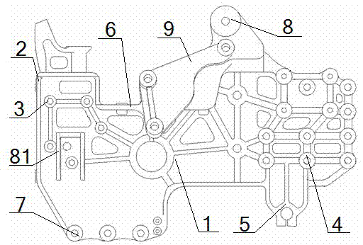 Integrated frame longitudinal beam connecting support