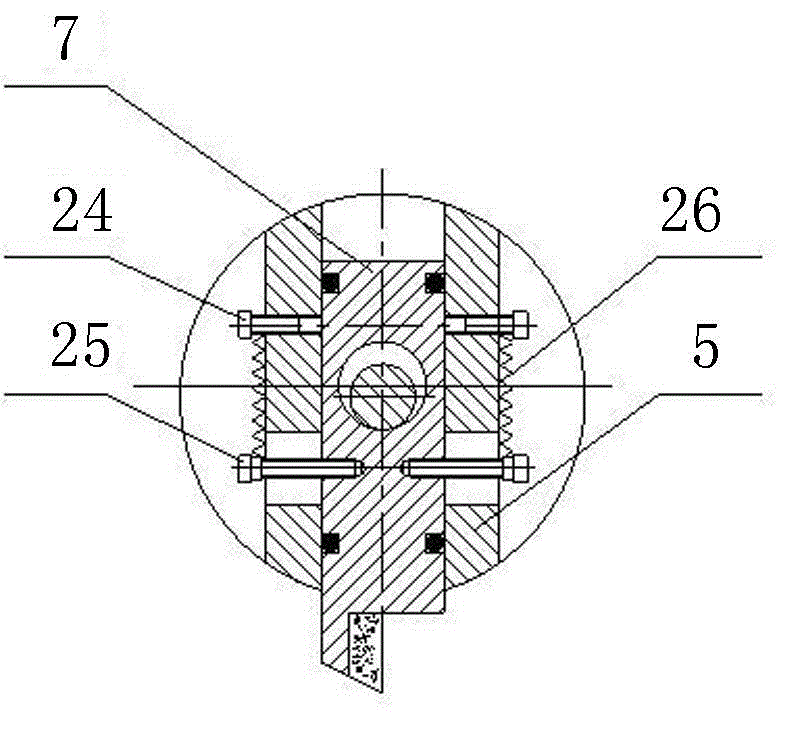 Cylindrical deep hole boring device with auxiliary supporting