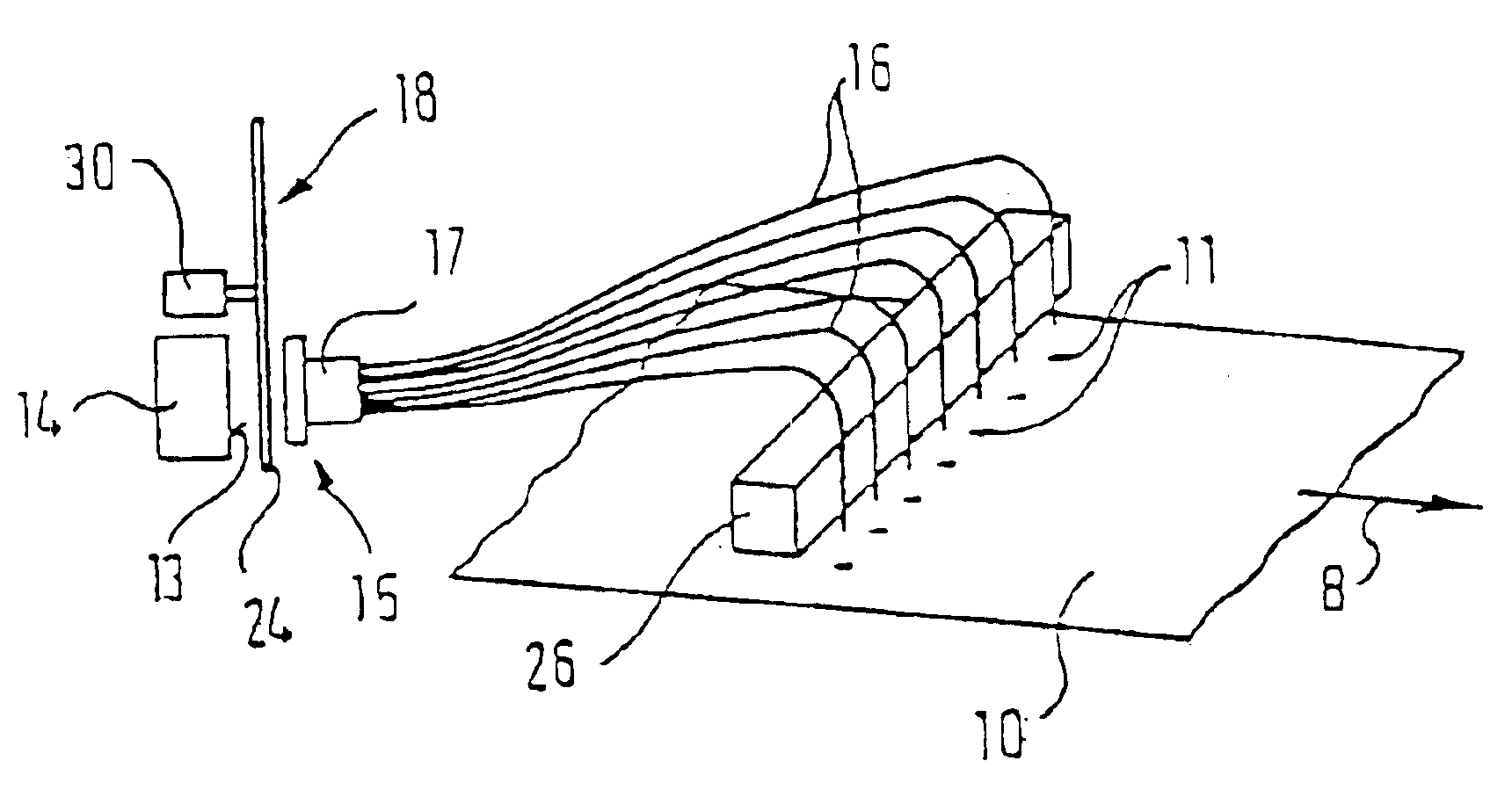 Process and apparatus for determining the properties of a traveling material web