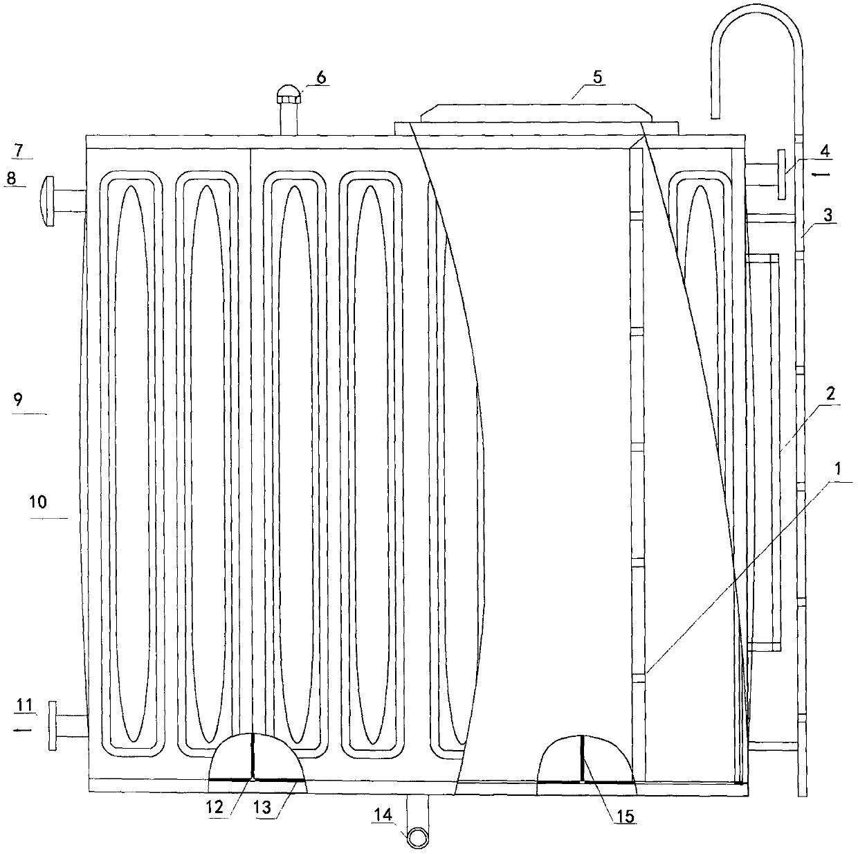 Combined water feed tank