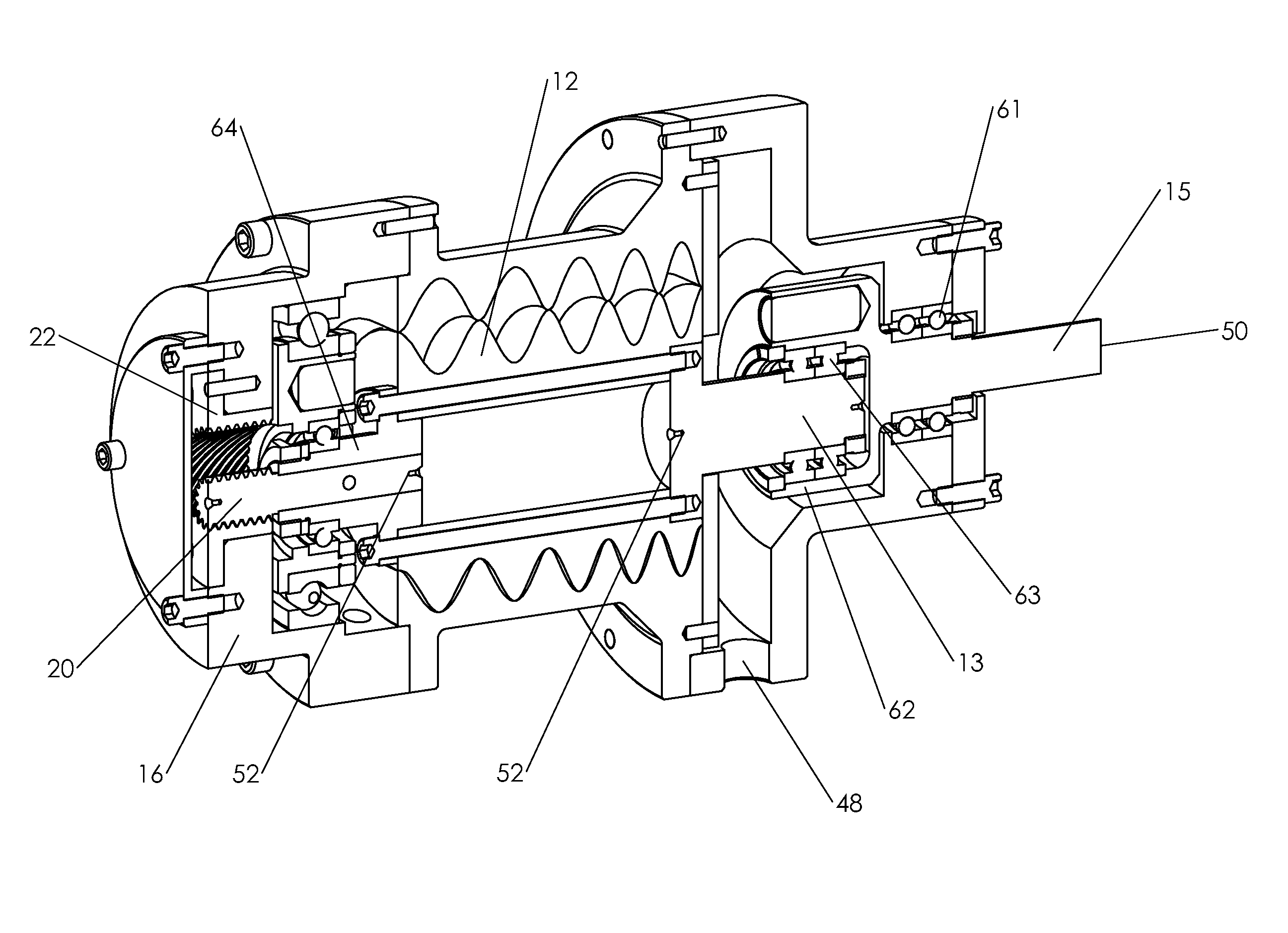 Progressive cavity compressor having check valves on the discharge endplate