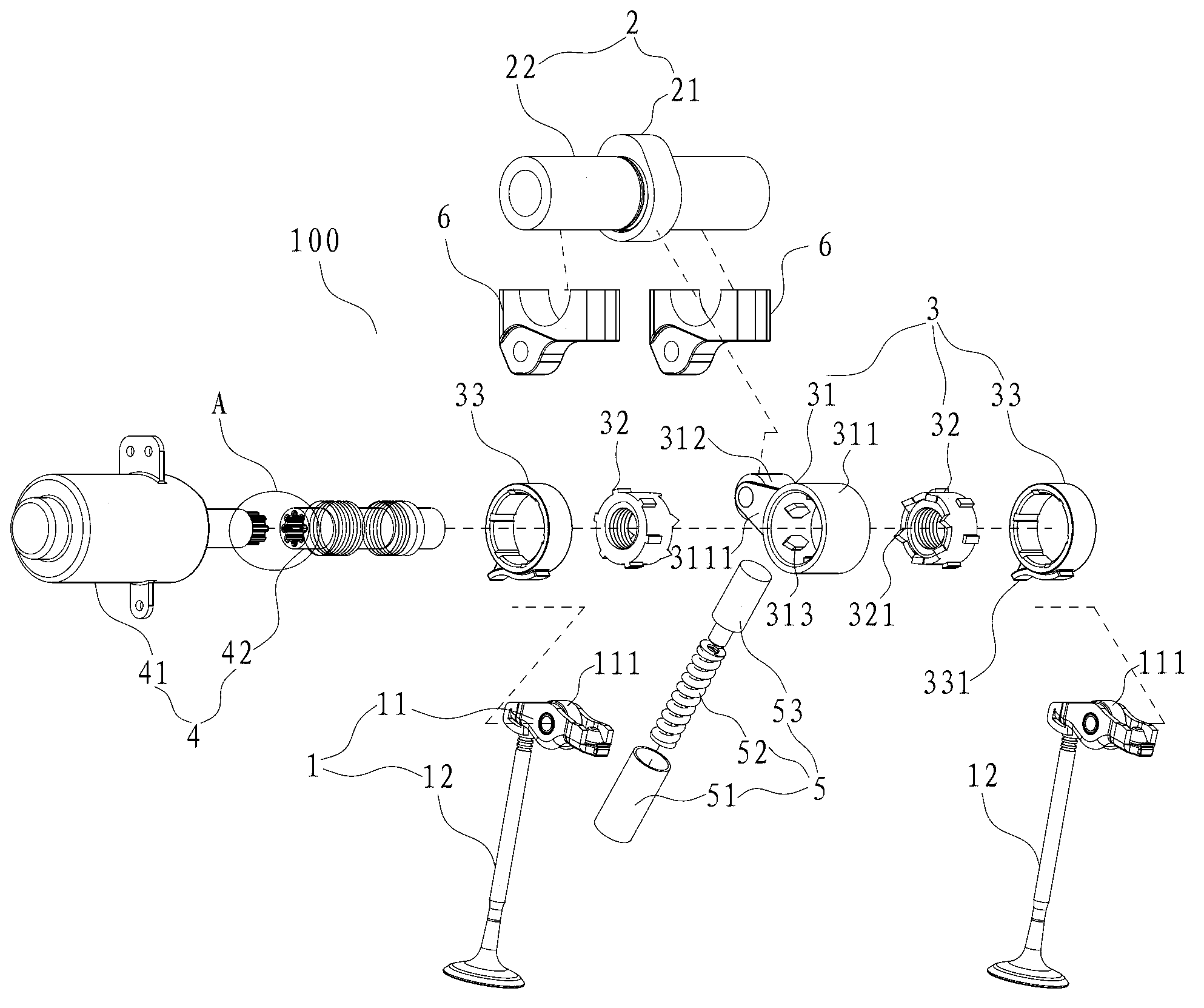 Air valve lifting device for engine, engine comprising same, and automobile comprising same