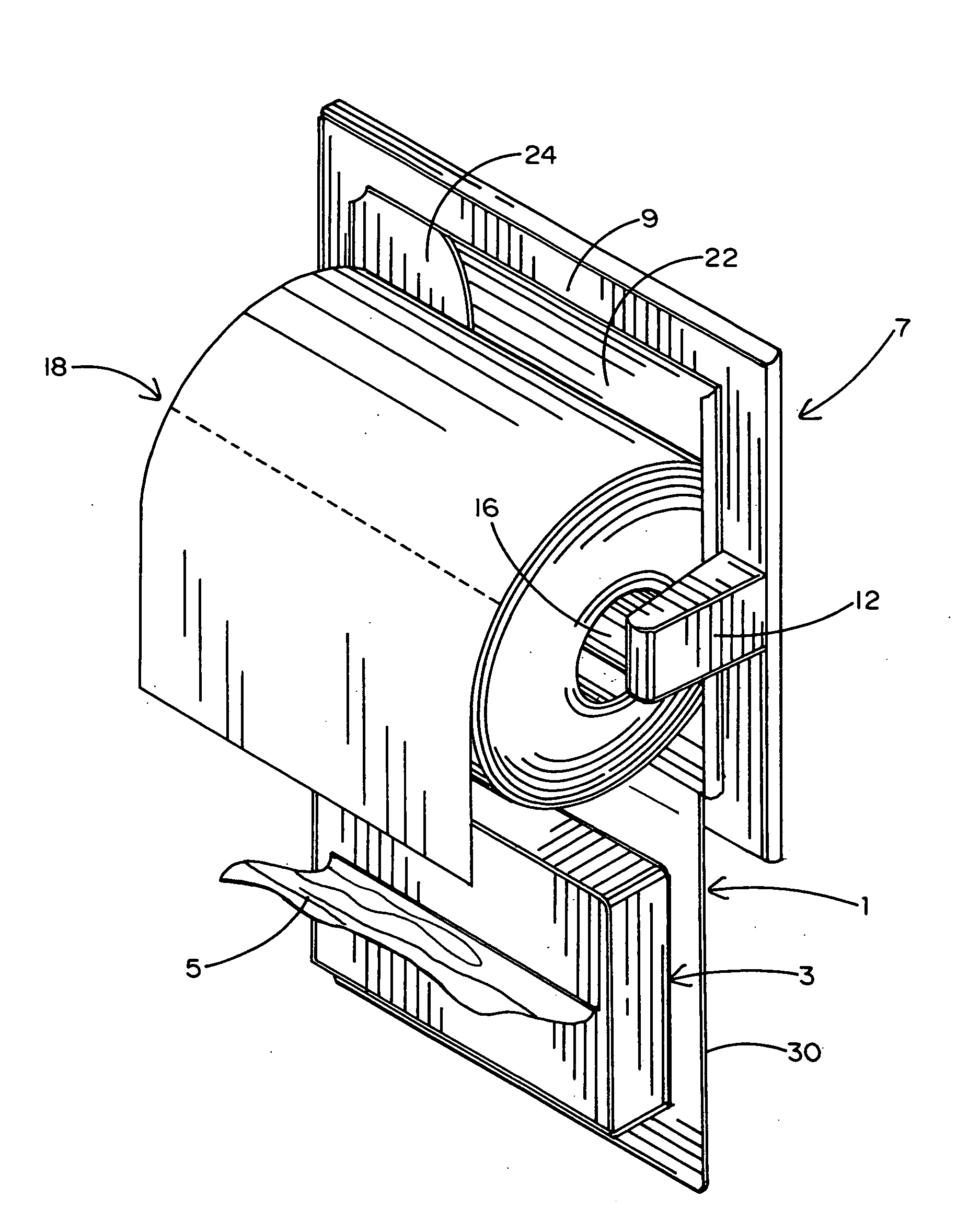 Carrier for a bathroom wipe dispenser