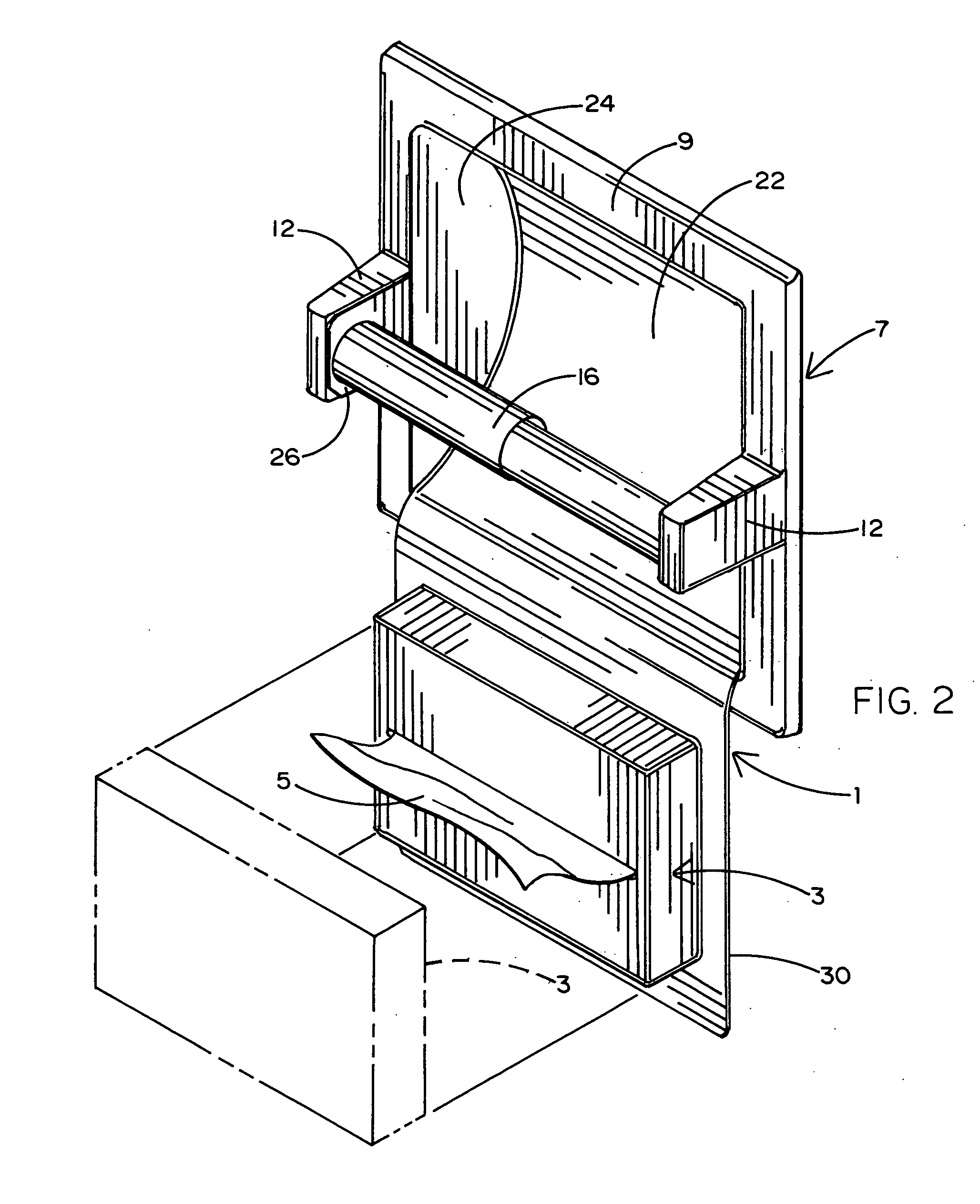 Carrier for a bathroom wipe dispenser