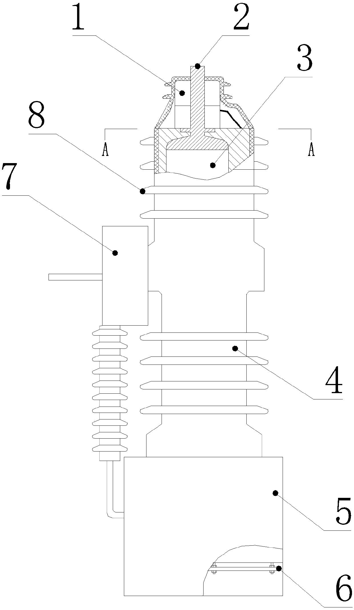 High-voltage switch integrated metering device