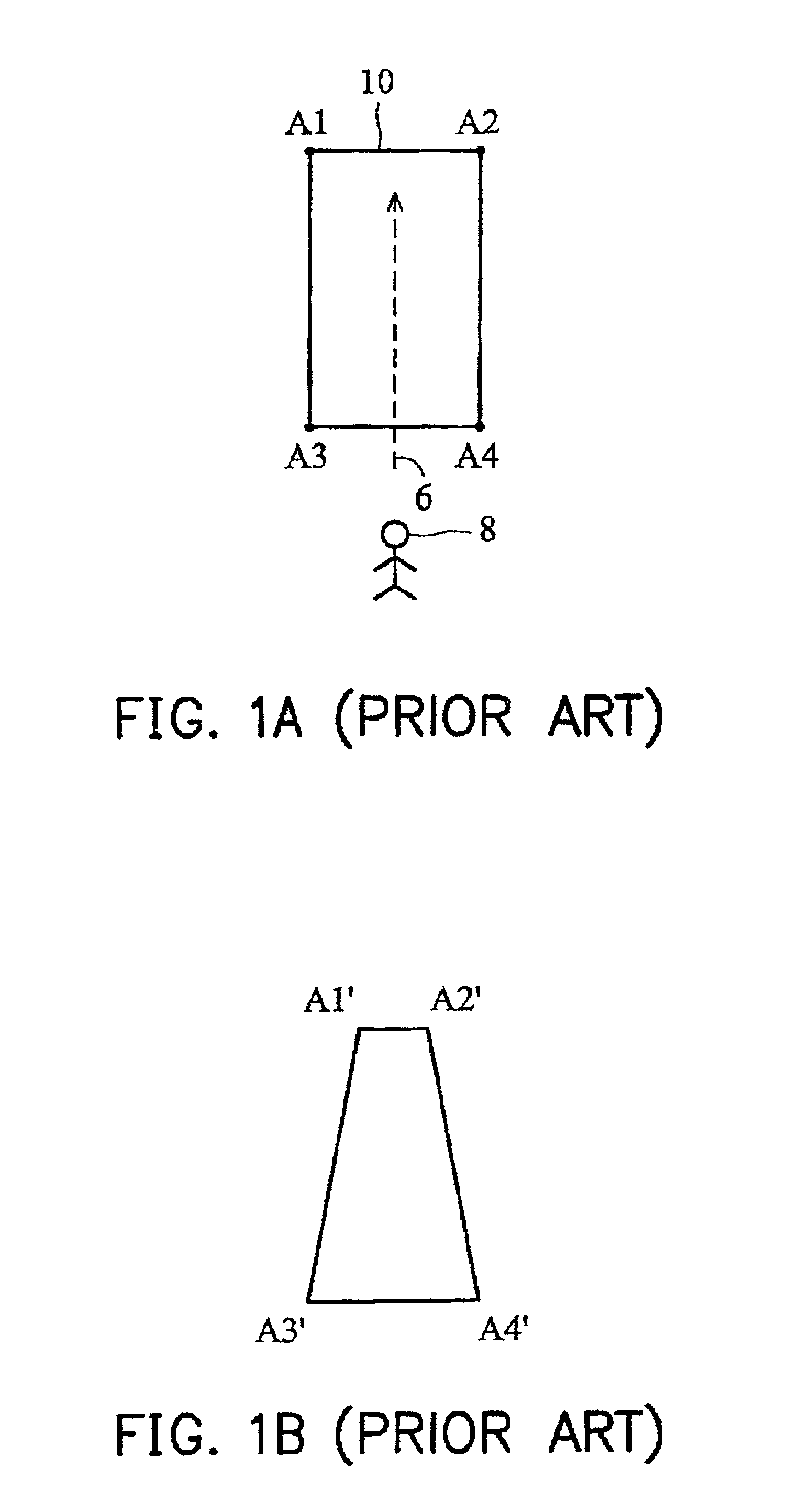 Method of correcting an image with perspective distortion and producing an artificial image with perspective distortion