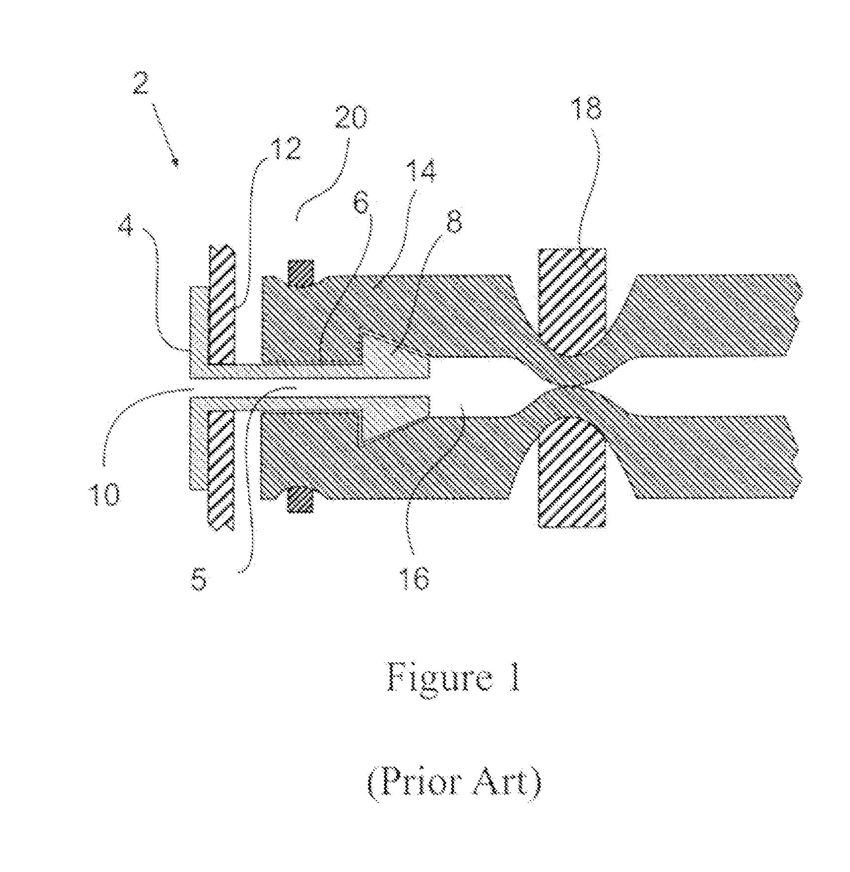 Flexible pinch fitting for containers