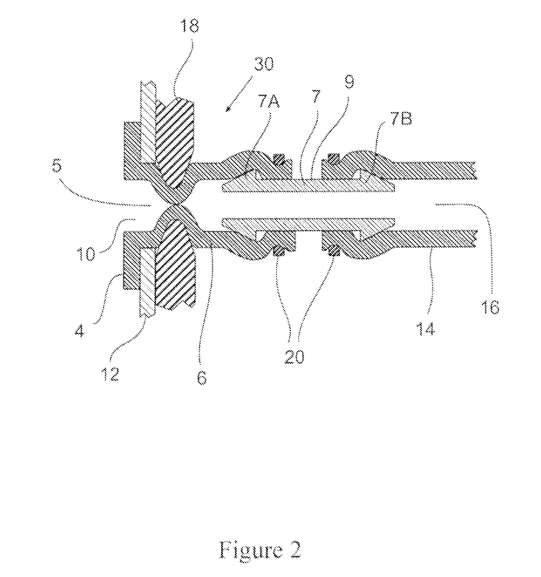 Flexible pinch fitting for containers