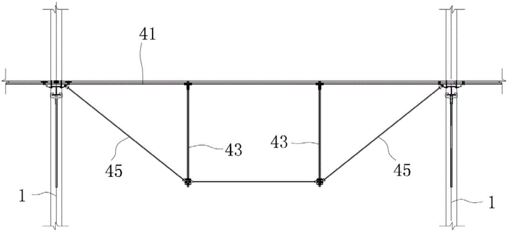 Suspension type comprehensive pipe gallery and maintenance platform system