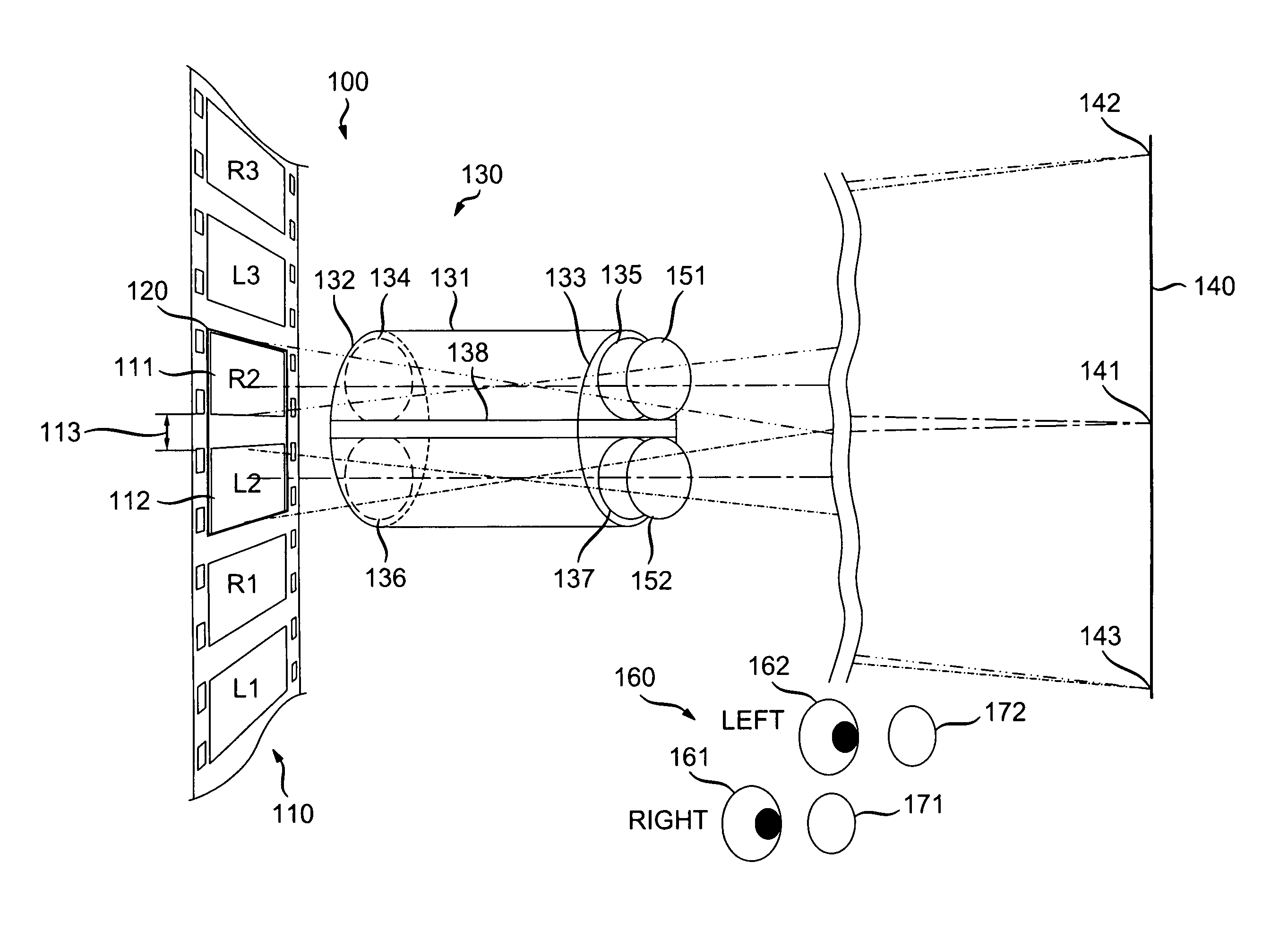 Method and system for color correction for three-dimensional (3D) projection