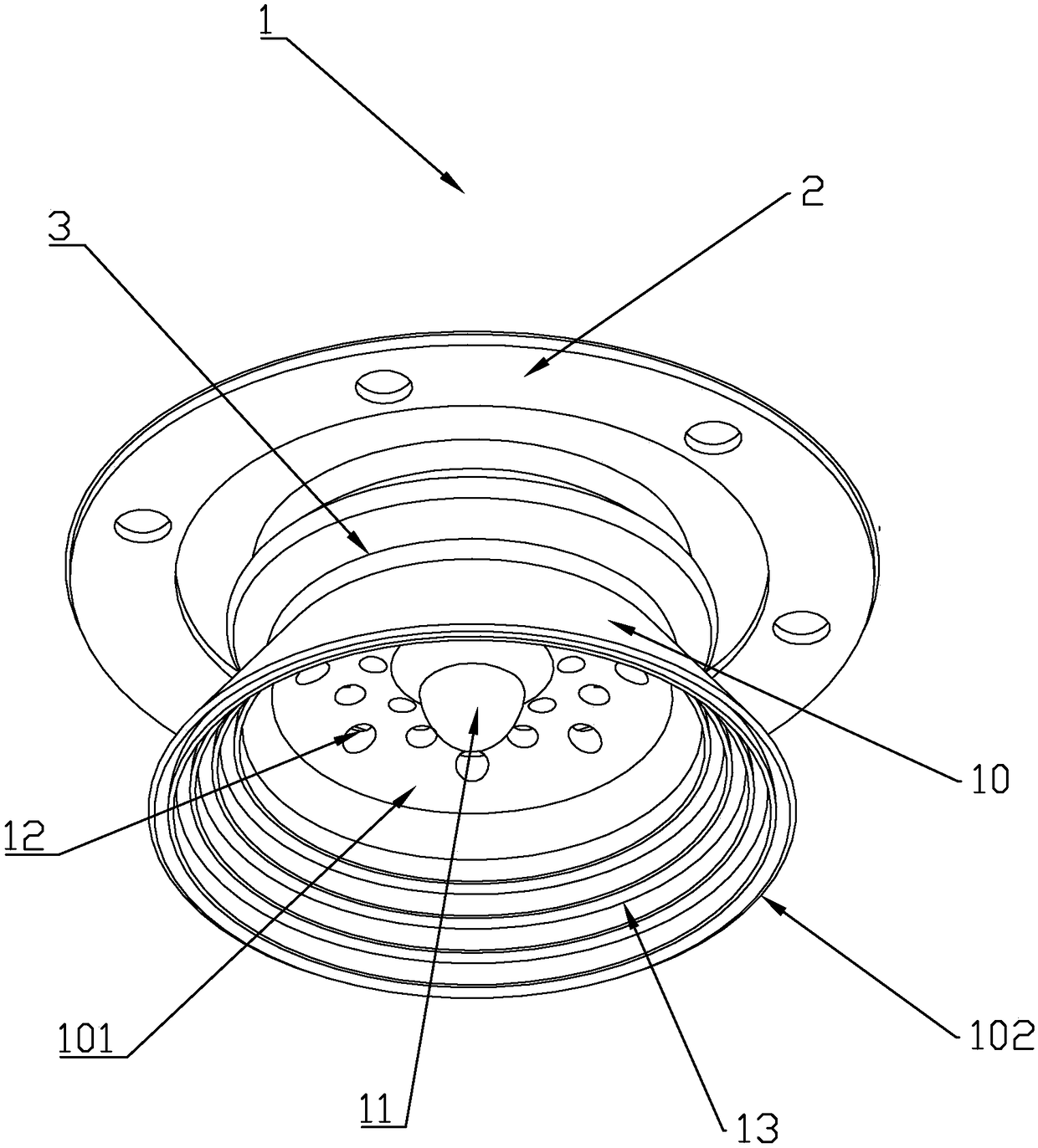 Suction disc for holed fruit and mounting mechanism of suction disc