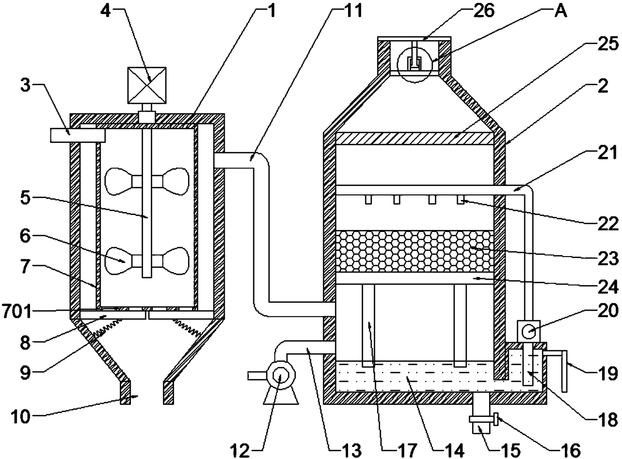 Special dust remover for tail dust removal of drying machine