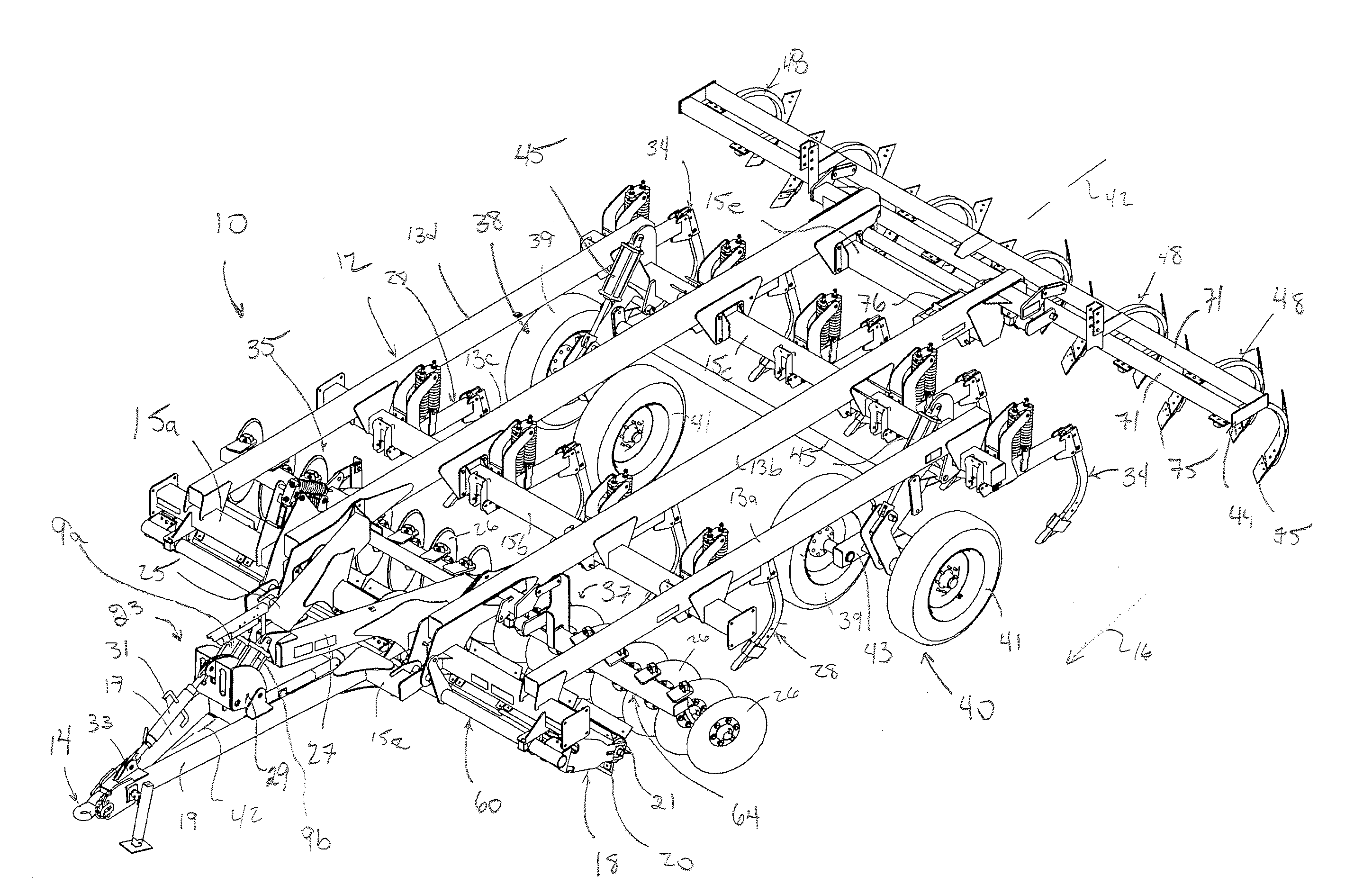 Crop residue and soil conditioning agricultural implement