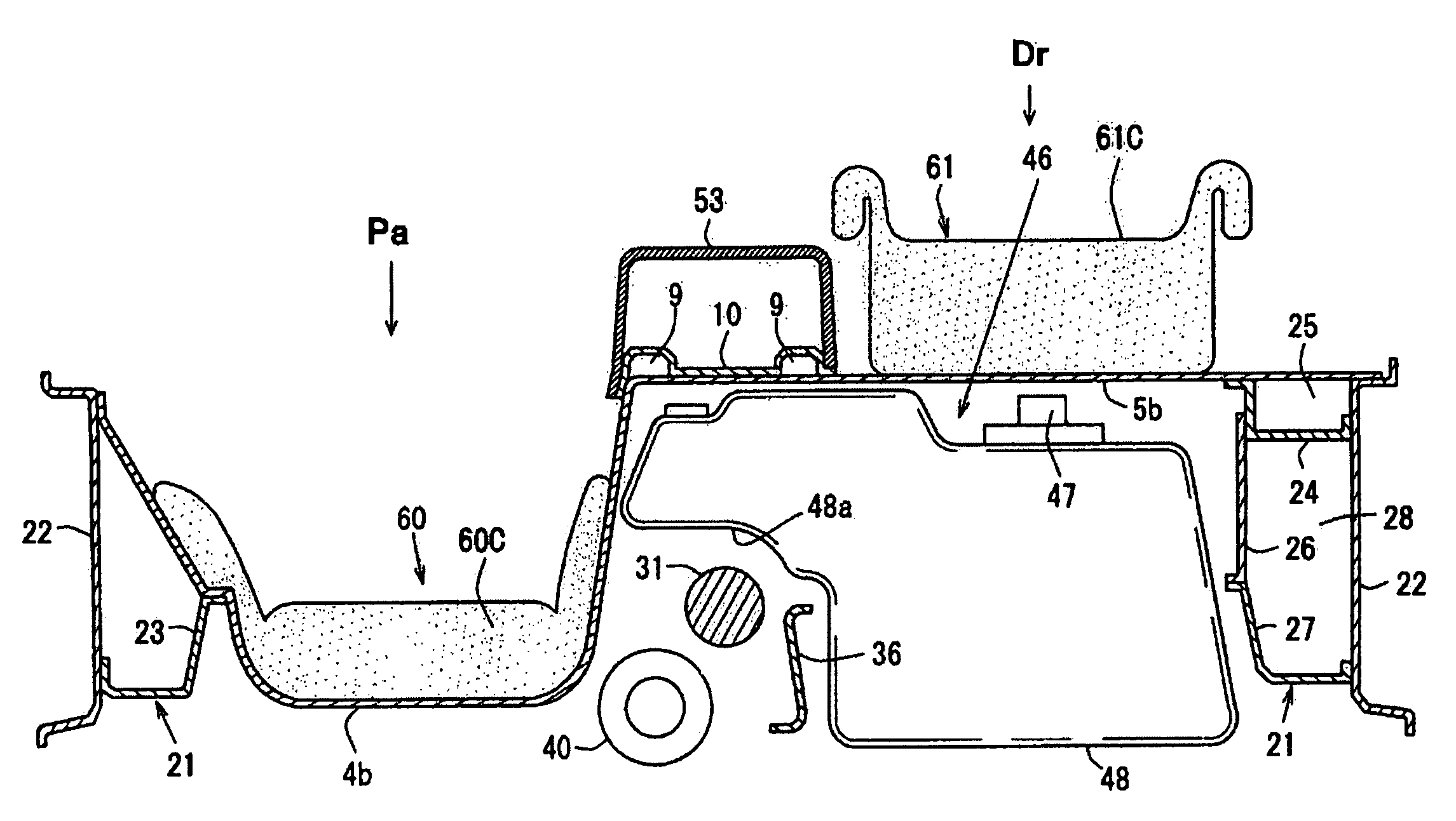 Arrangement structure for auxiliary component of vehicle