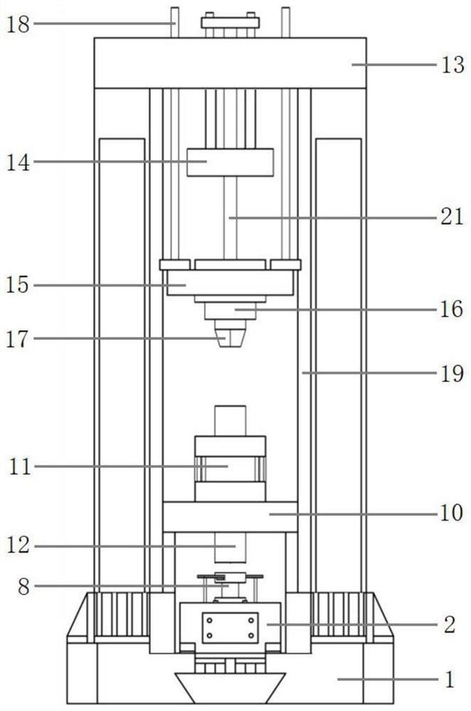 Anchor rod static and dynamic tension shear comprehensive experiment device