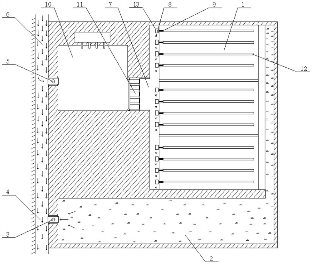 Subsurface flow landscape saline-alkali soil greening system based on river