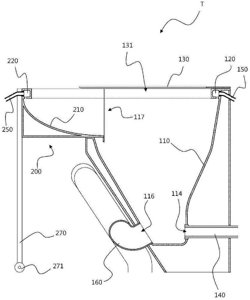 Space-saving variable toilet bowl