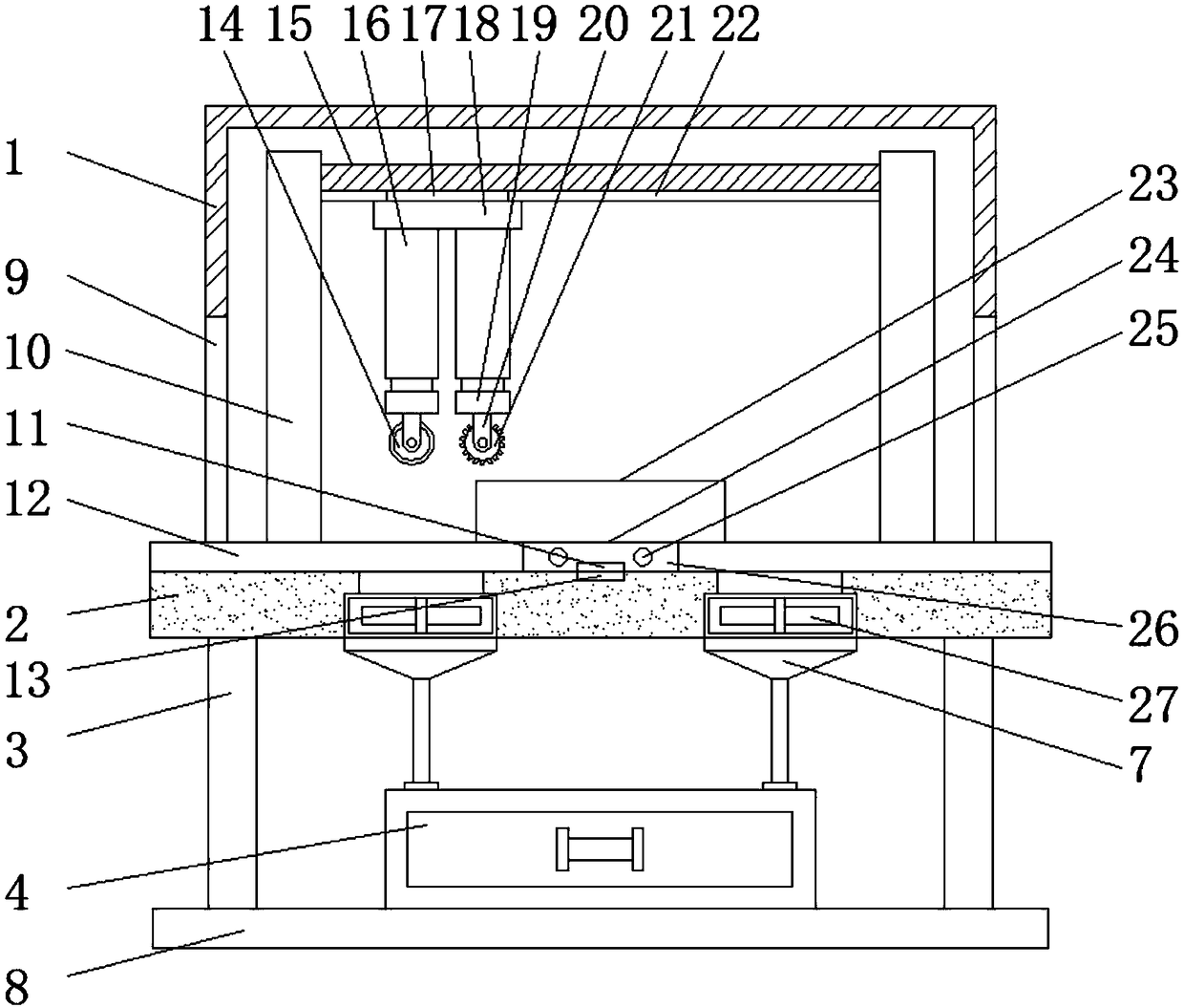 Four-axis bearing tile cover production line