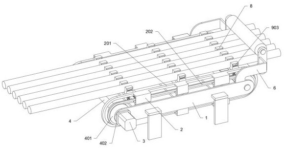 A clamping mechanism for steel bar sawing CNC machine