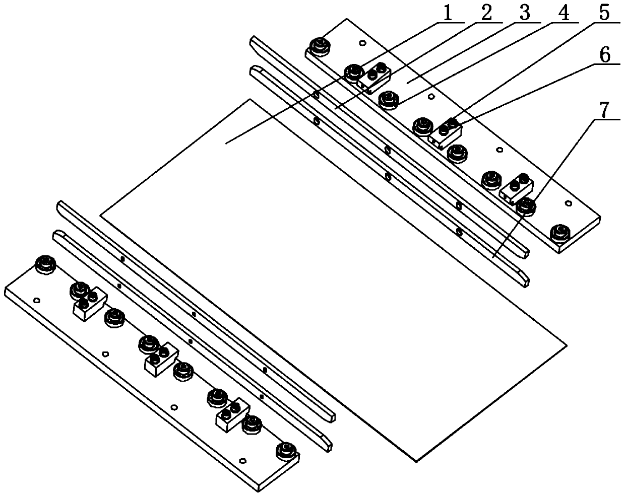 Core limb shearing length-cutting line guiding device