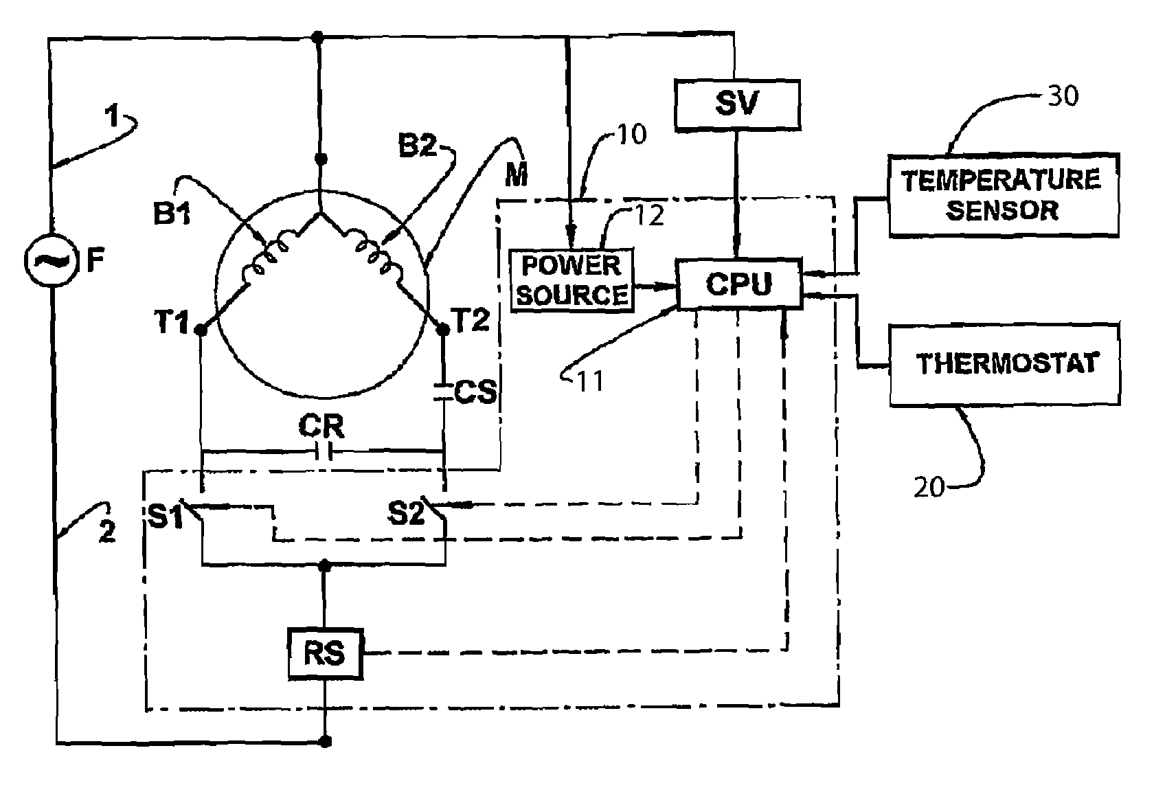 Starting device and starting method for a single-phase induction motor