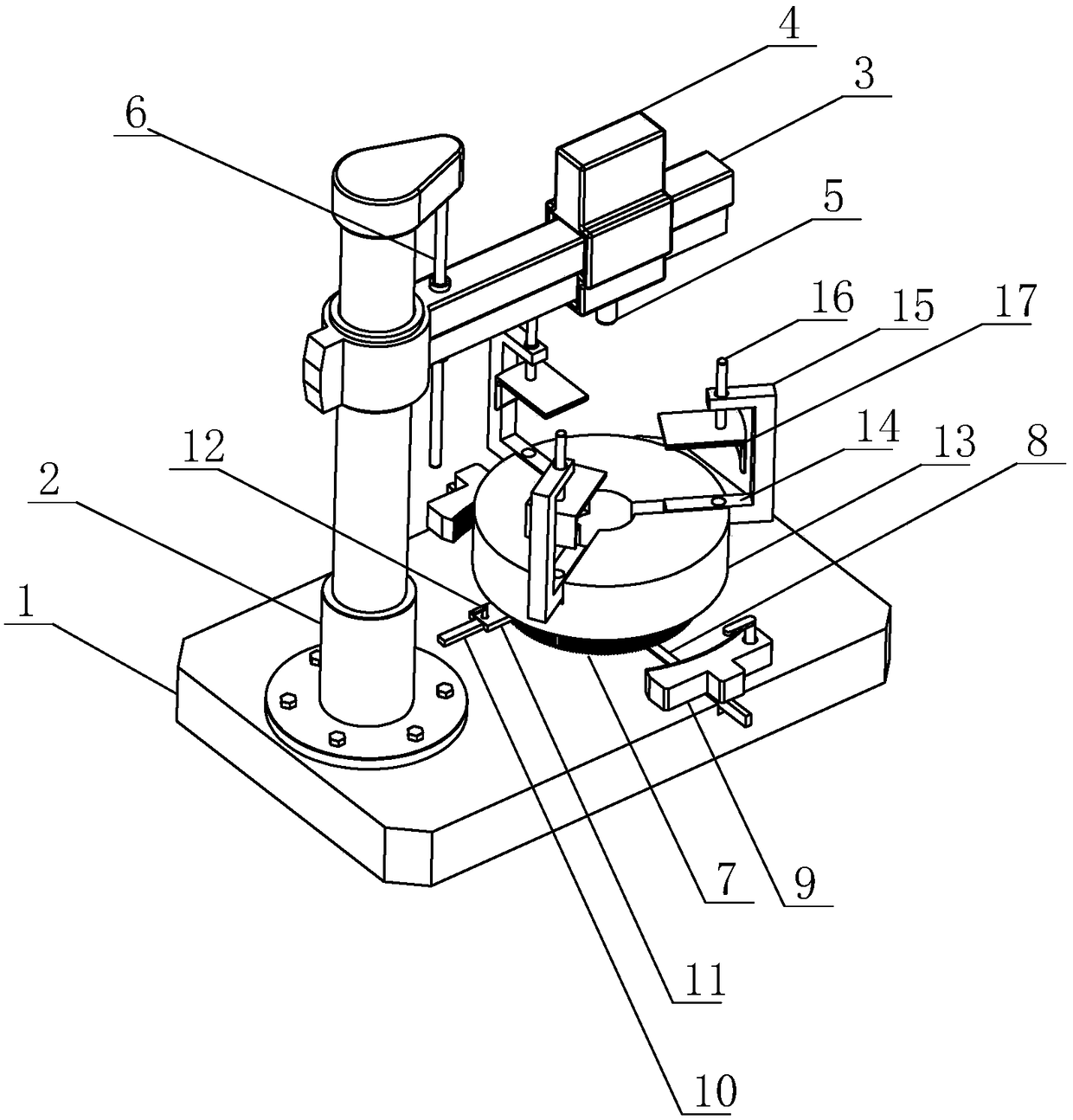 Automatic perforating device for automobile hub